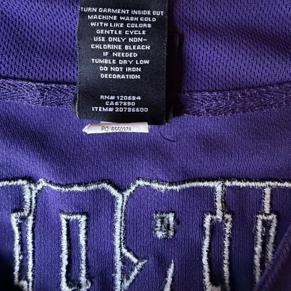 Sanrio Kuromi Jersey Purple Button Front Baseball Style Shirt, XL - Picture 7 of 9